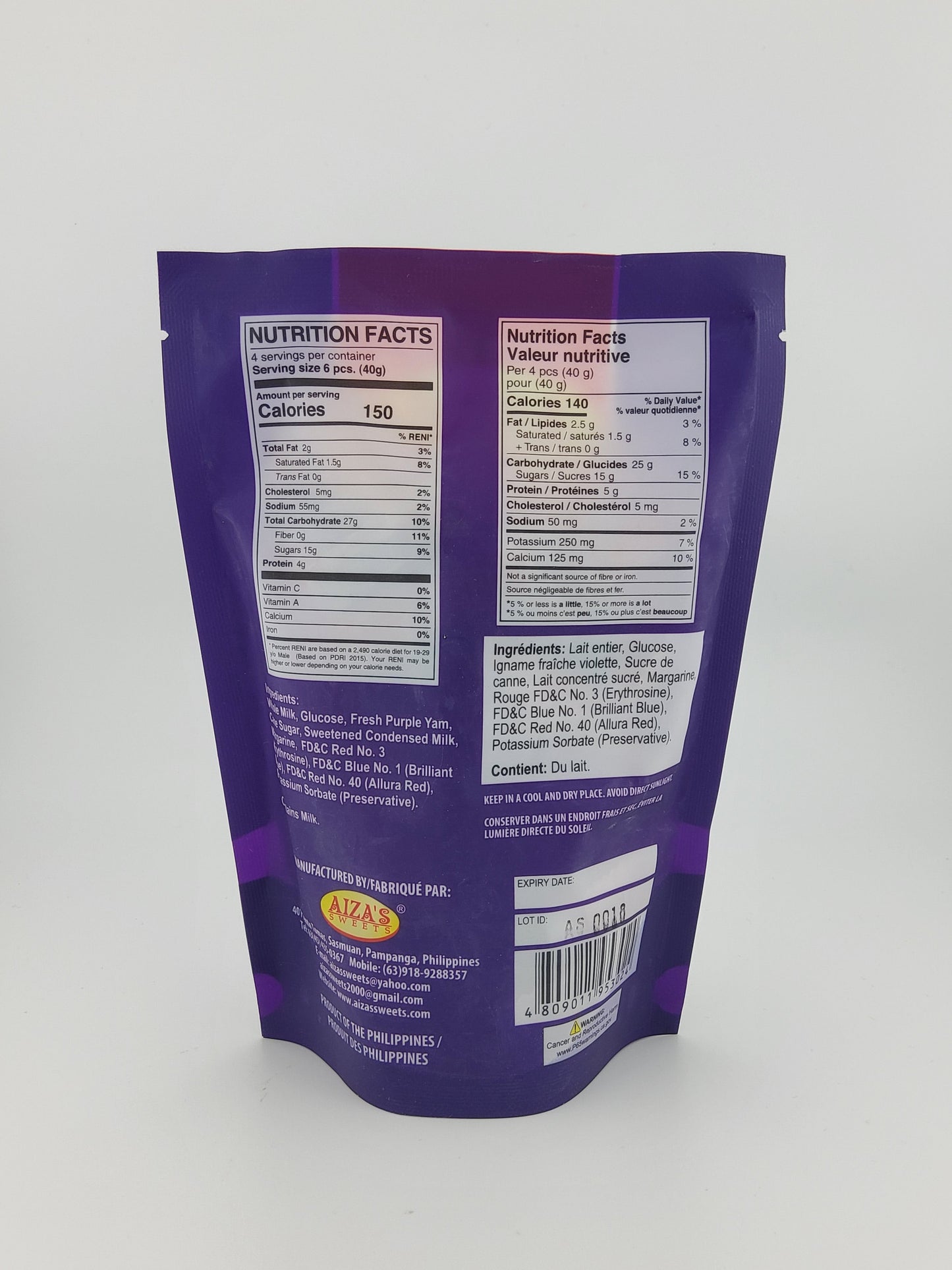 Aiza's Sweets Pastillas De Ube 4.72 oz