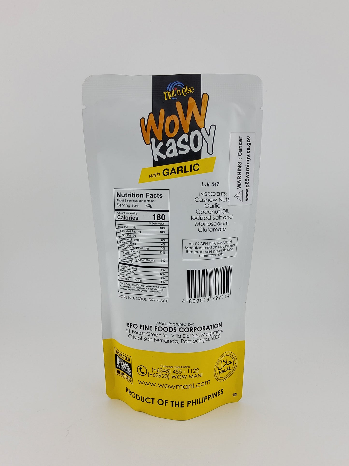 Nut'n Else Wow Kasoy with Garlic 80 g | 2.82 oz