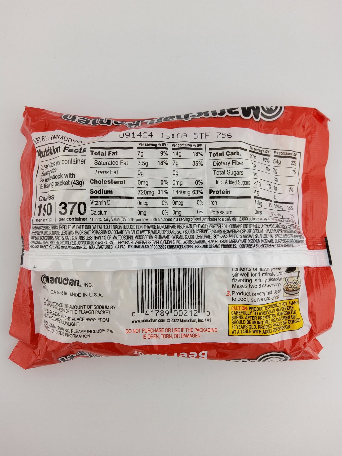 Maruchan Ramen Beef 3 oz