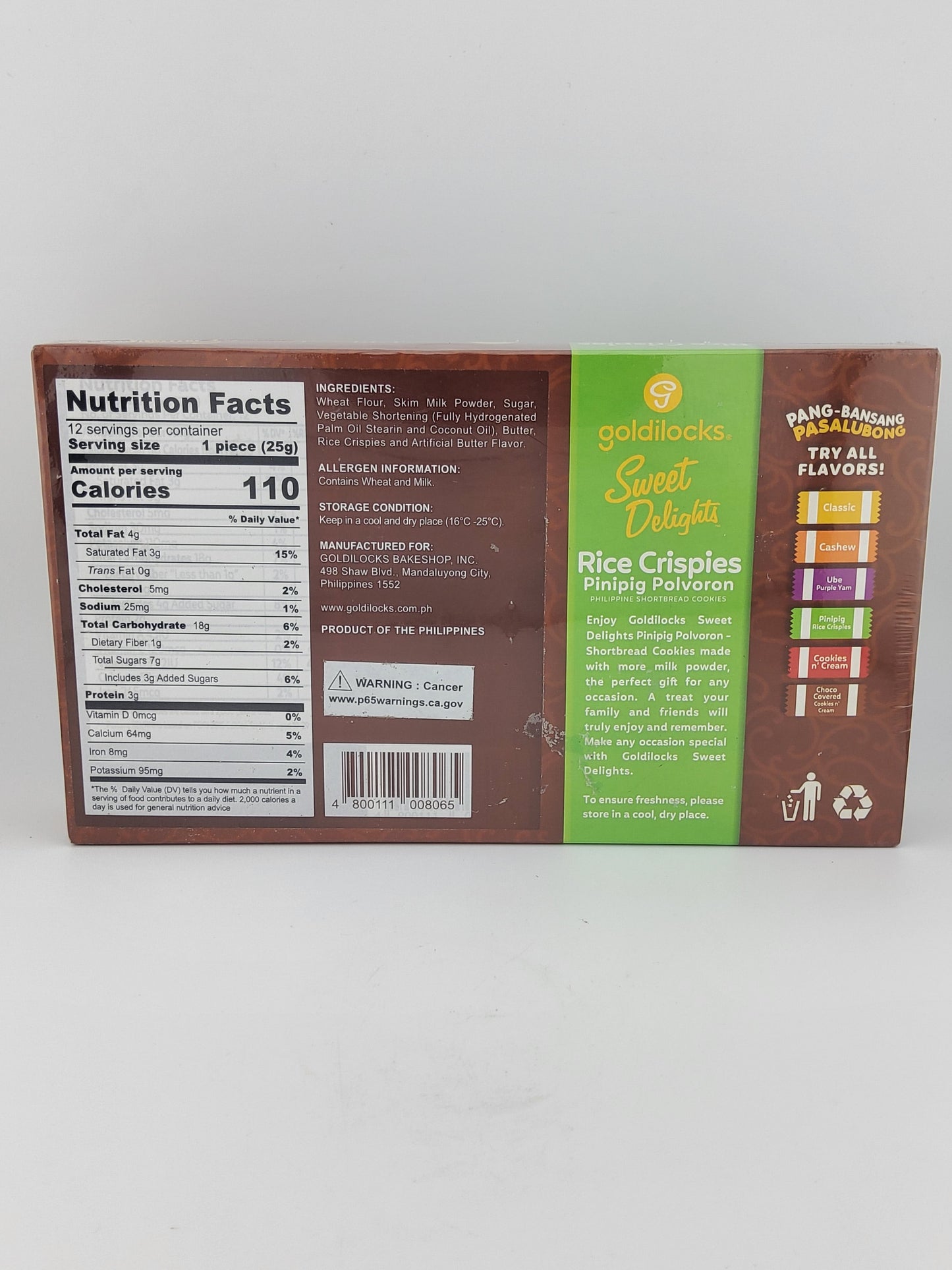Goldilocks Sweet Delights Polvoron Pinipig 300 g | 10.58 oz