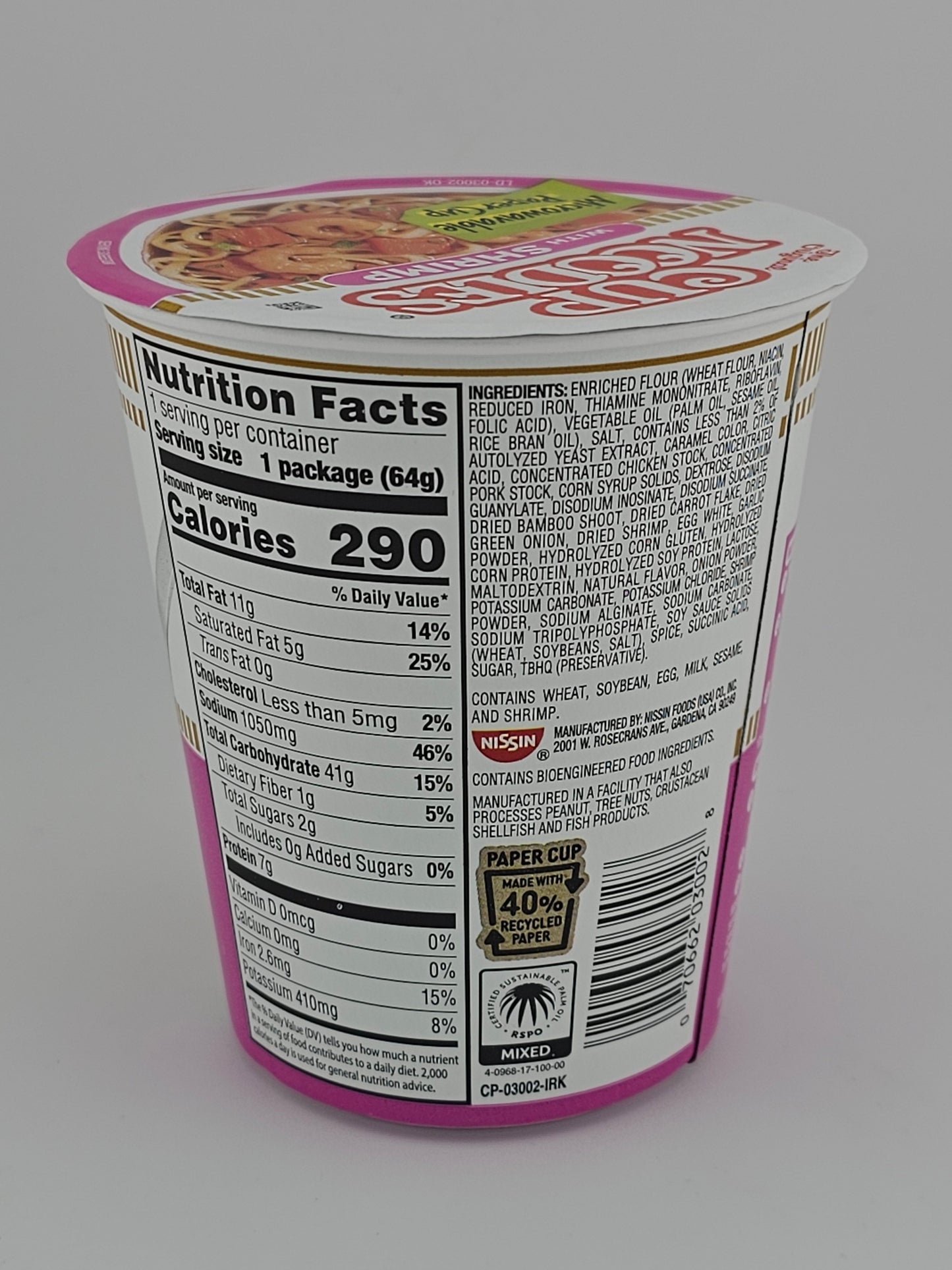 Nissin Cup Noodles Shrimp 2.25 oz