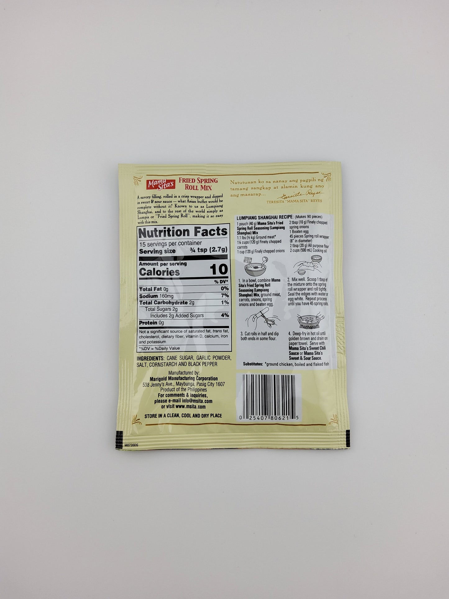 Mama Sita's Fried Spring Roll Mix 1.4oz