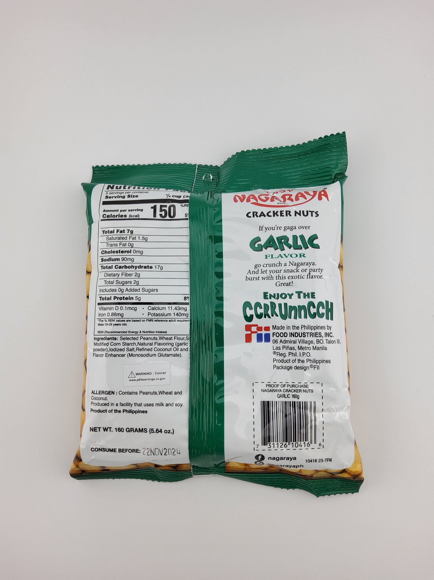 Nagaraya Nuts Garlic 5.64 oz