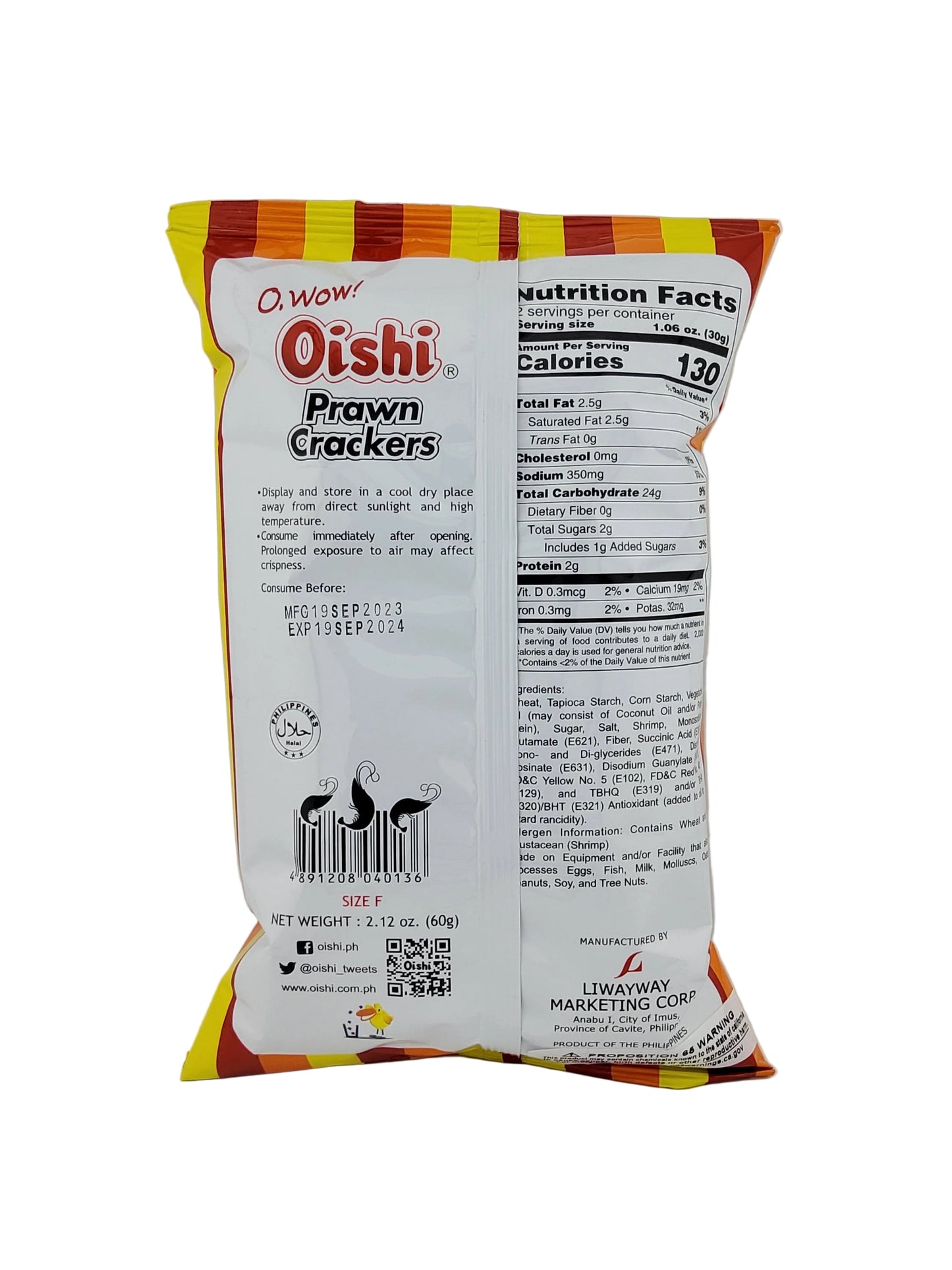 Oishi Prawn Crackers Reg 2oz