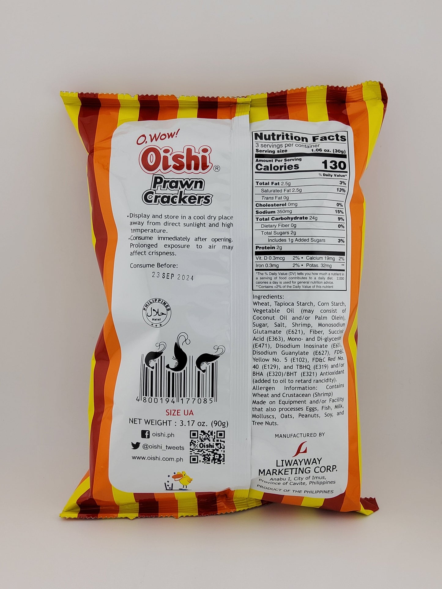 Oishi Prawn Crackers 90 g | 3.17 oz