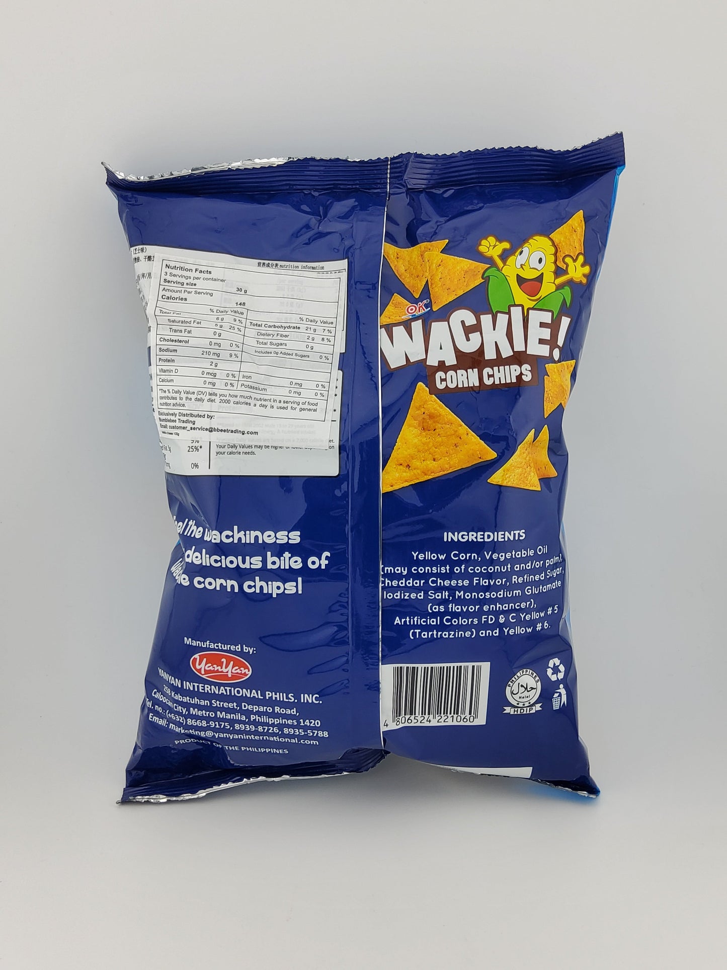 OK Wackie Chips 100g Cheese