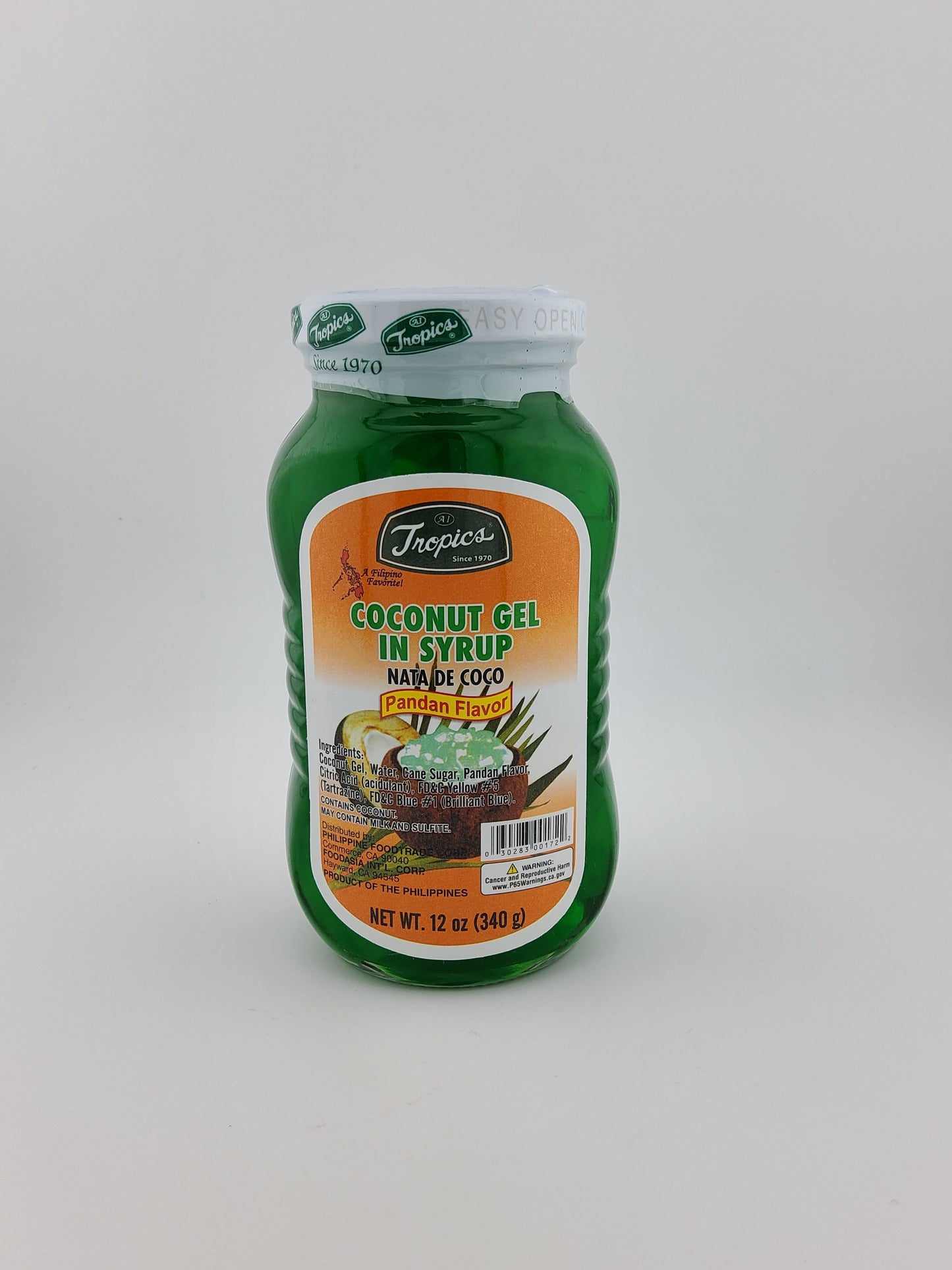 Tropics Coconut Gel Pandan 12 oz