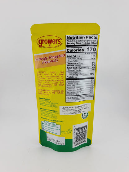 Growers Peanuts Honey Roasted