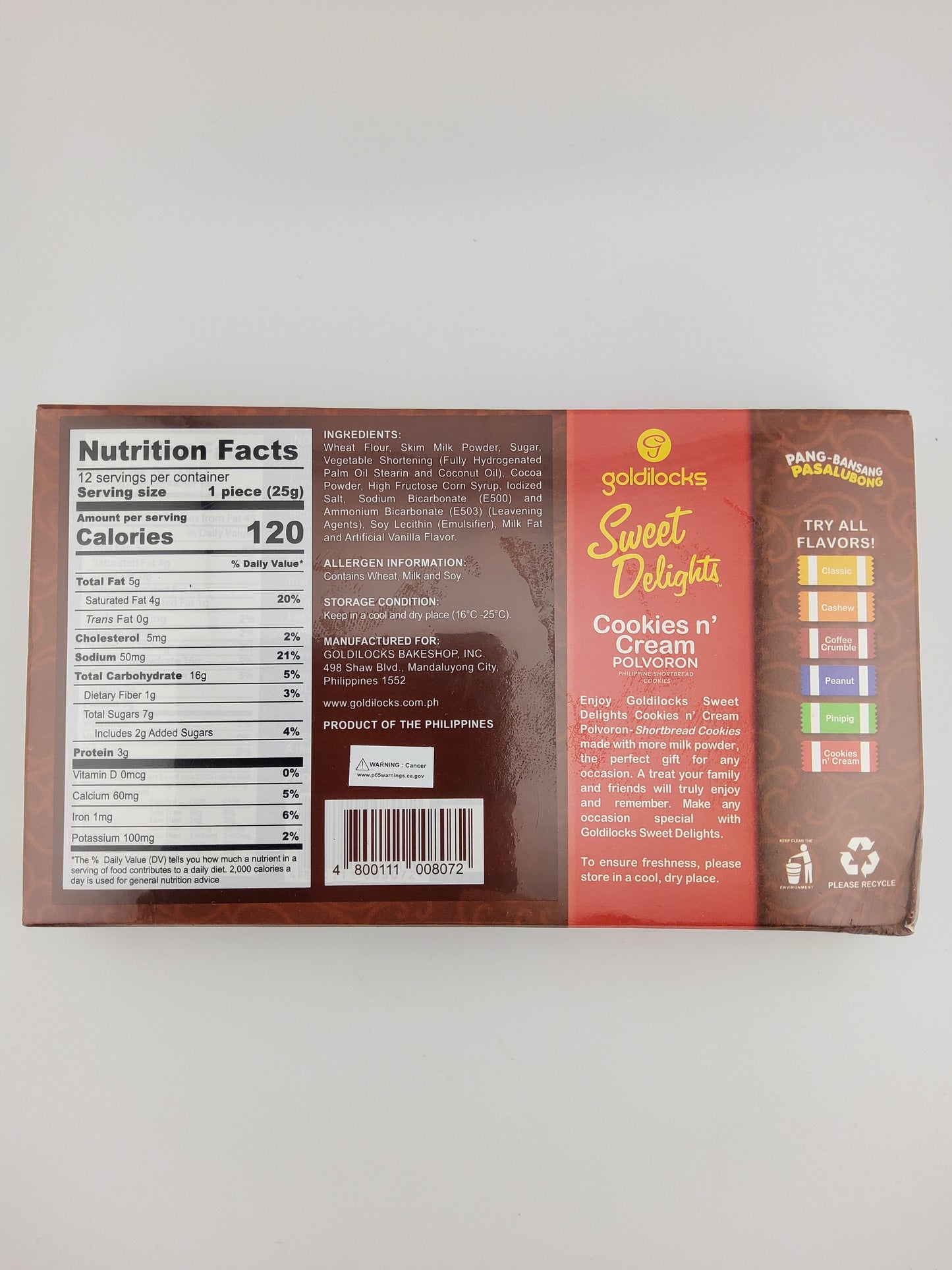 Goldilocks SD Polvoron Cookies & Cream
