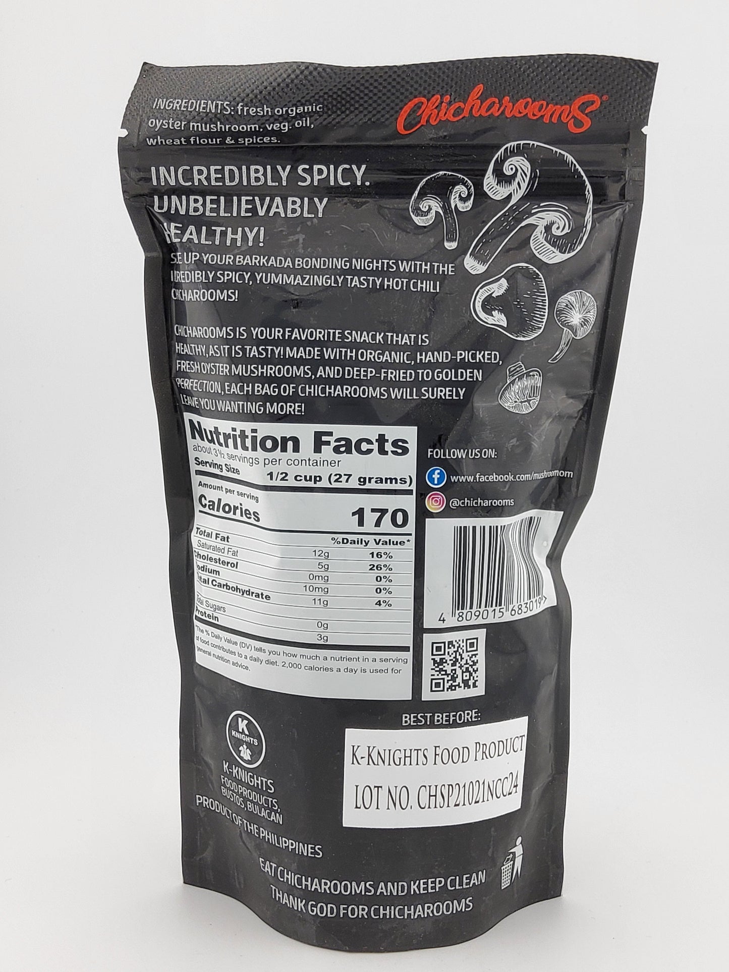Chicharooms Mushroom Chip Spcy