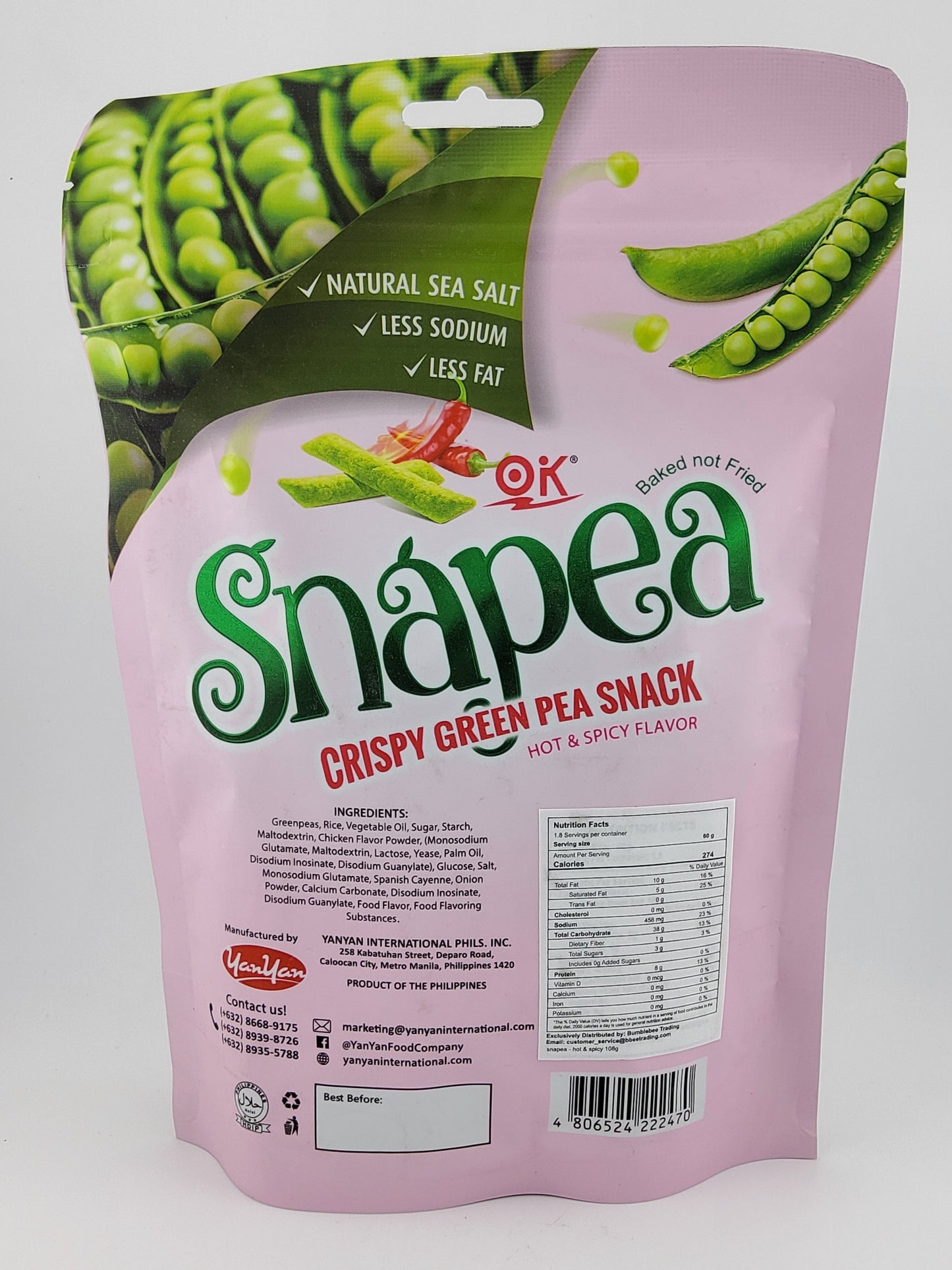 OK Snapea 3.8oz  Hot & Spicy
