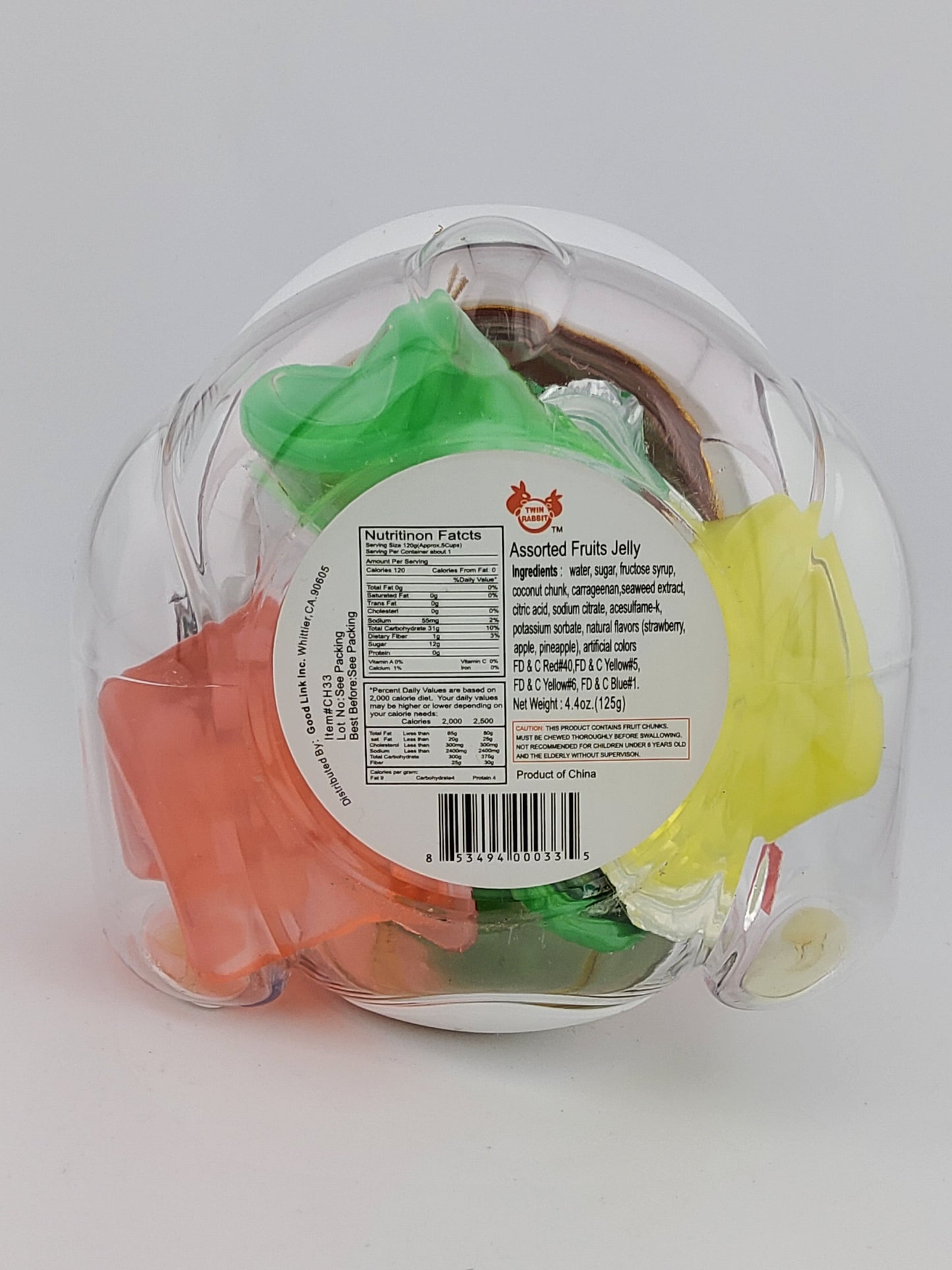Twin Rabbit Fruit Jelly Assorted Panda 125 g