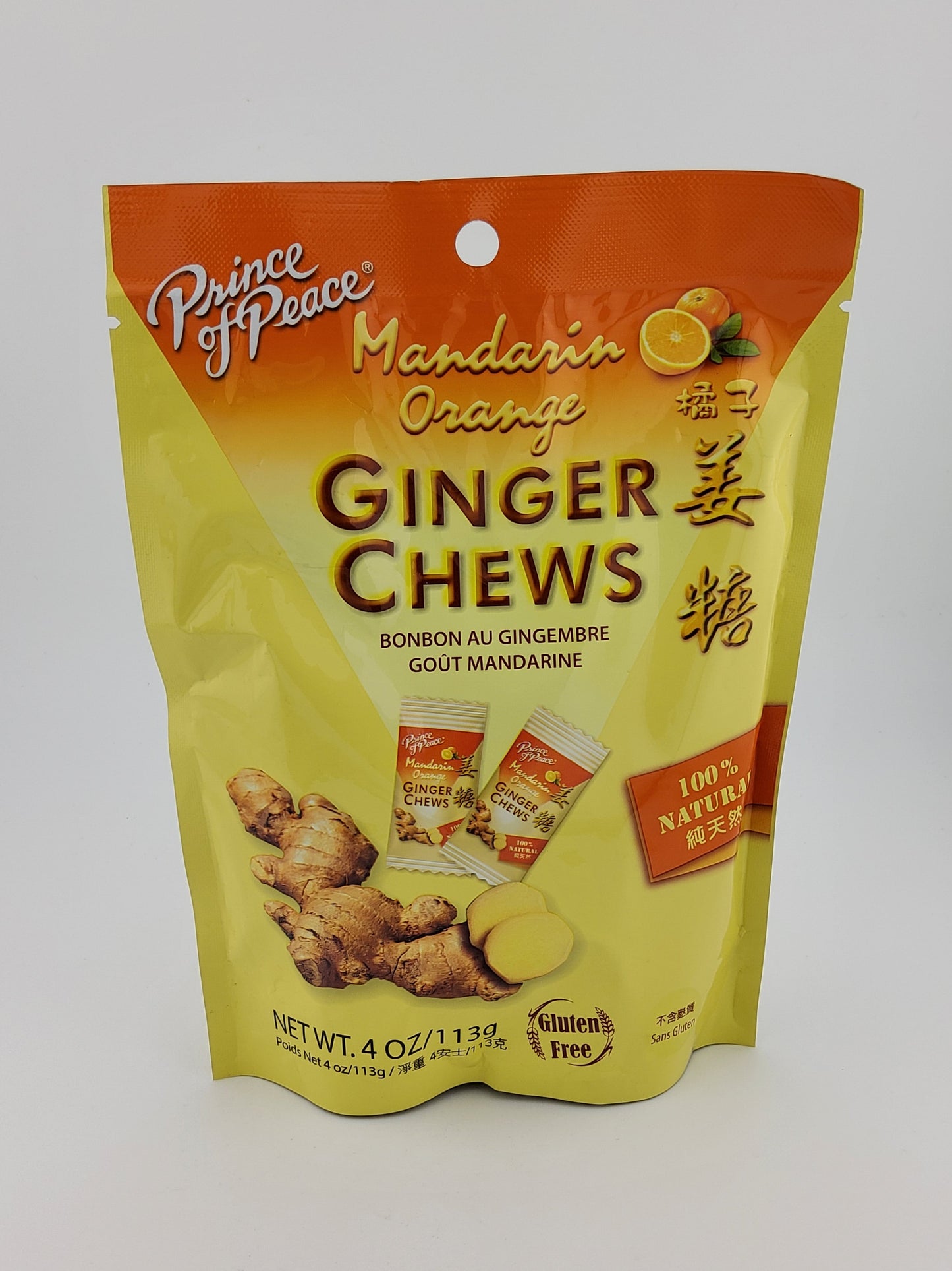 Prince of Peace Ginger Chews Mandarin Orange 113 g