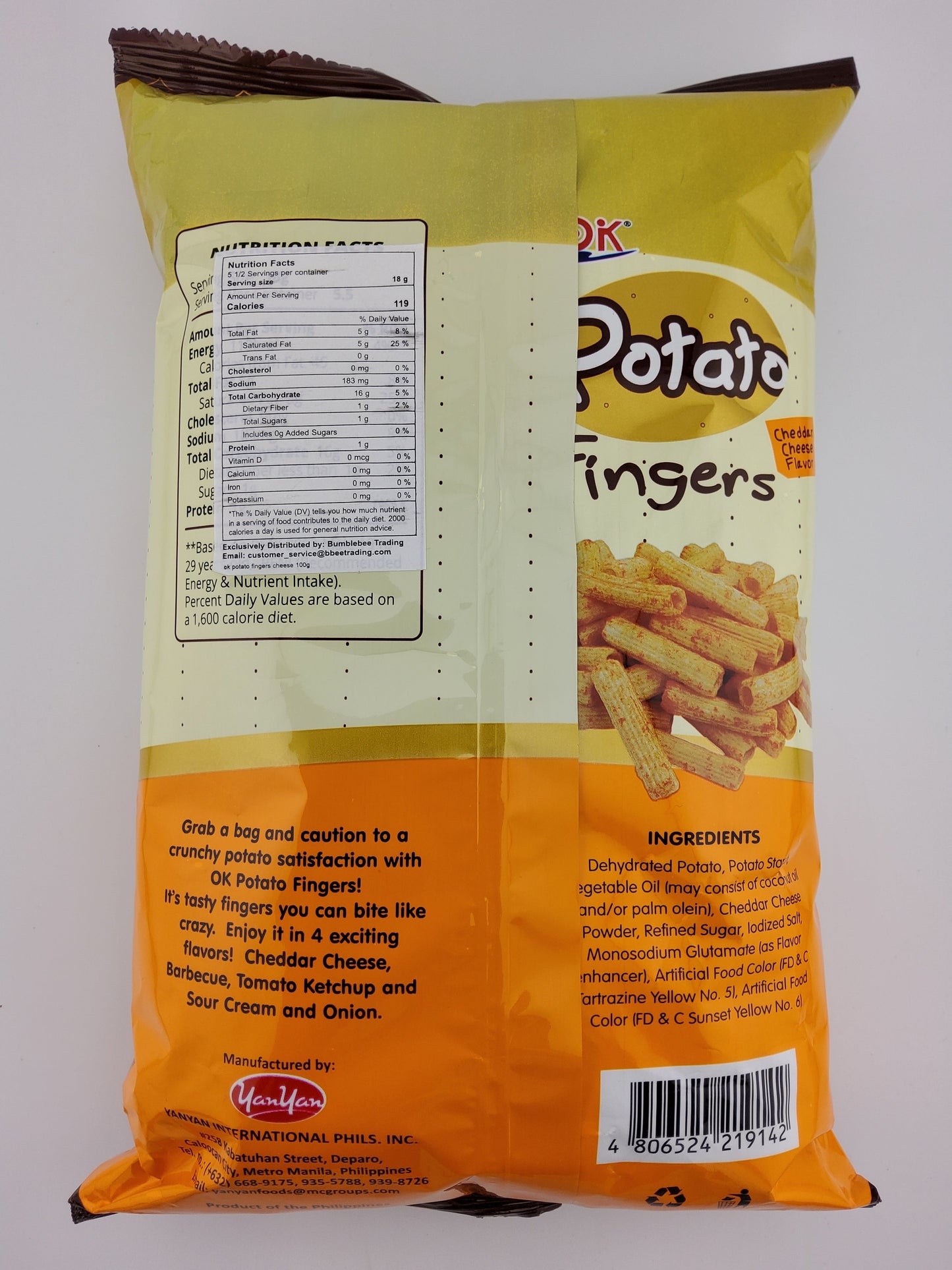OK Potato Fingers Cheese 100g