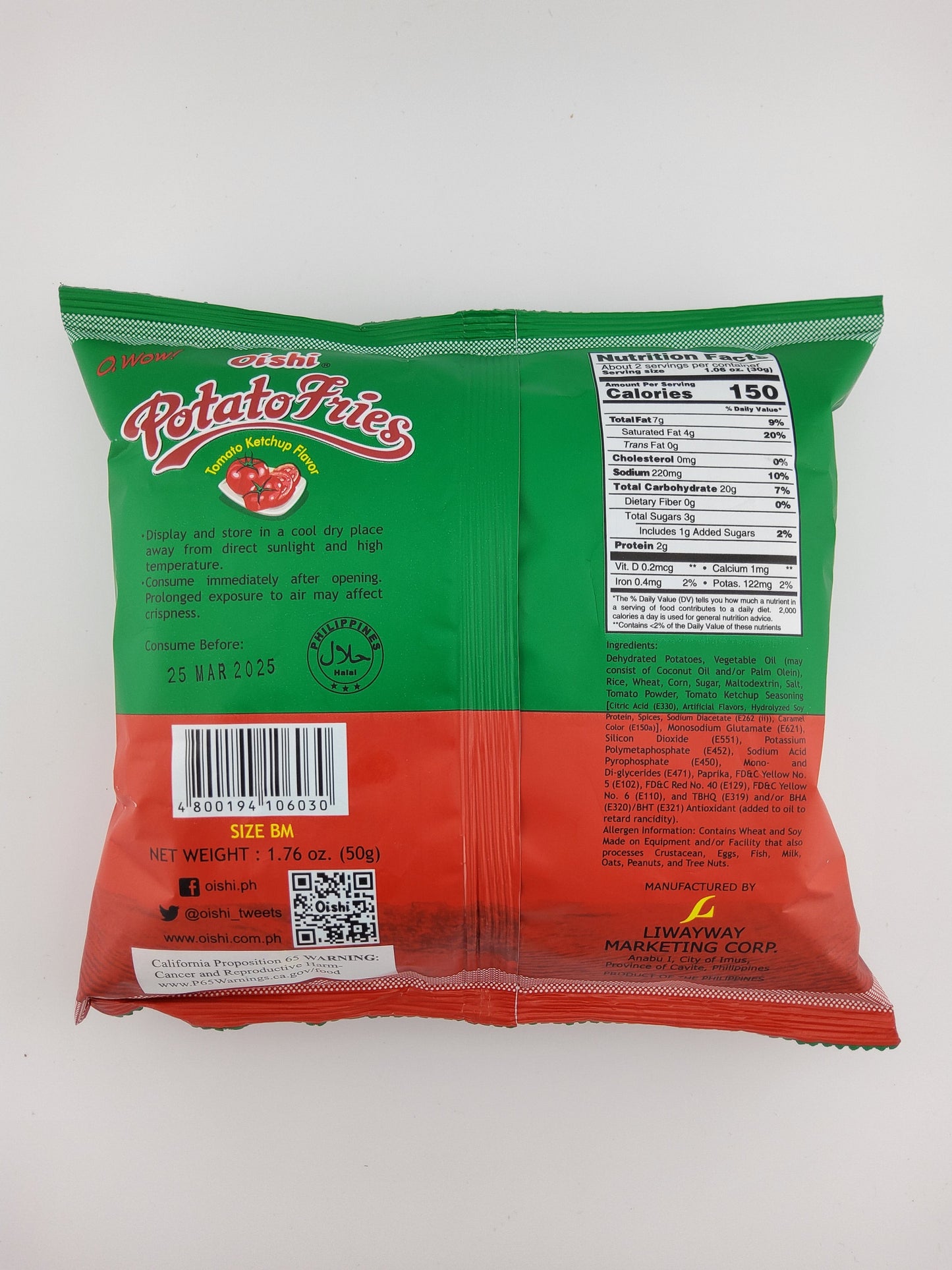 Oishi Potato Fries Ketchup 1.7