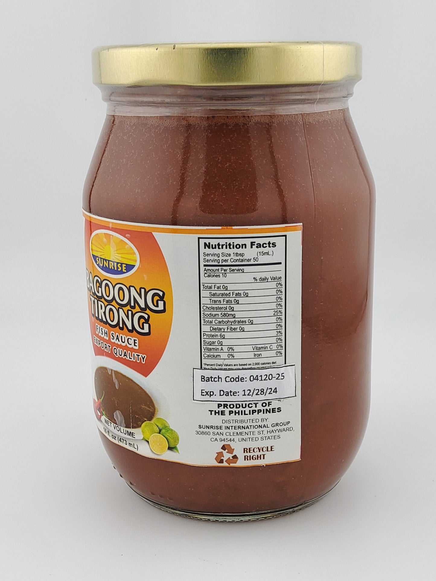 Sunrise Bagoong Tirong 473 mL