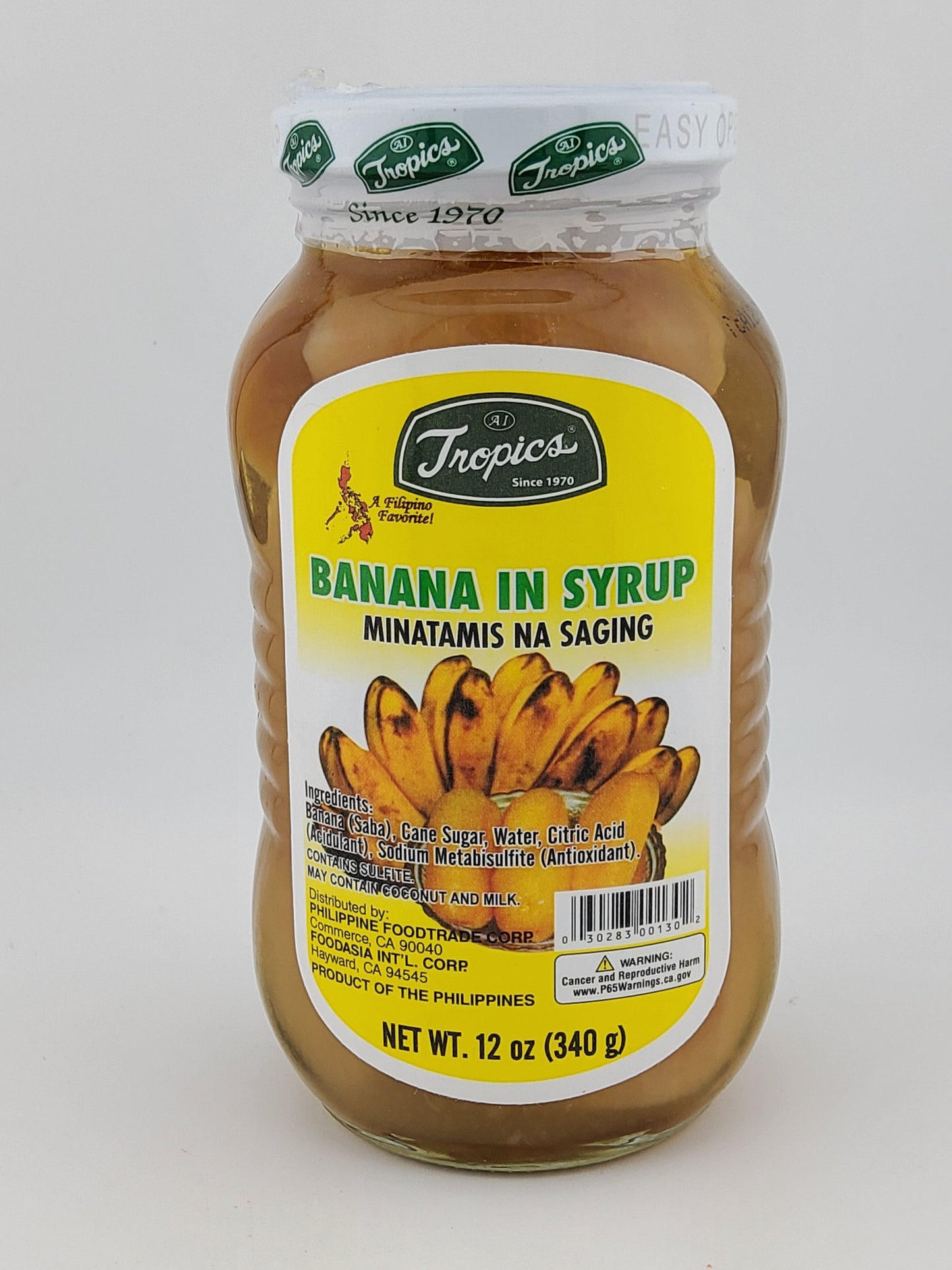 Tropics Banana in Syrup 340 g