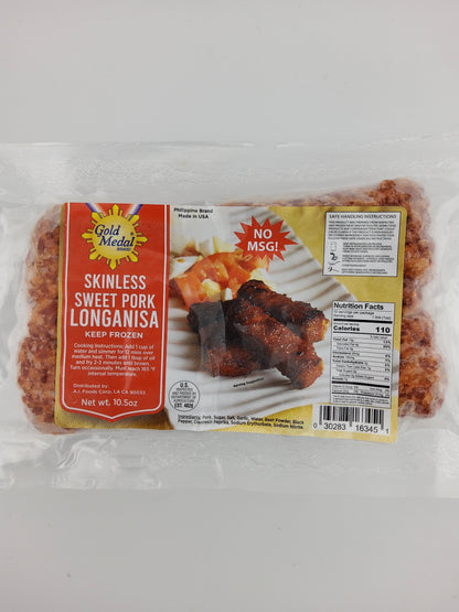 Gold Medal Skinless Sweet Pork Longanisa (Sausage) 10.5 oz
