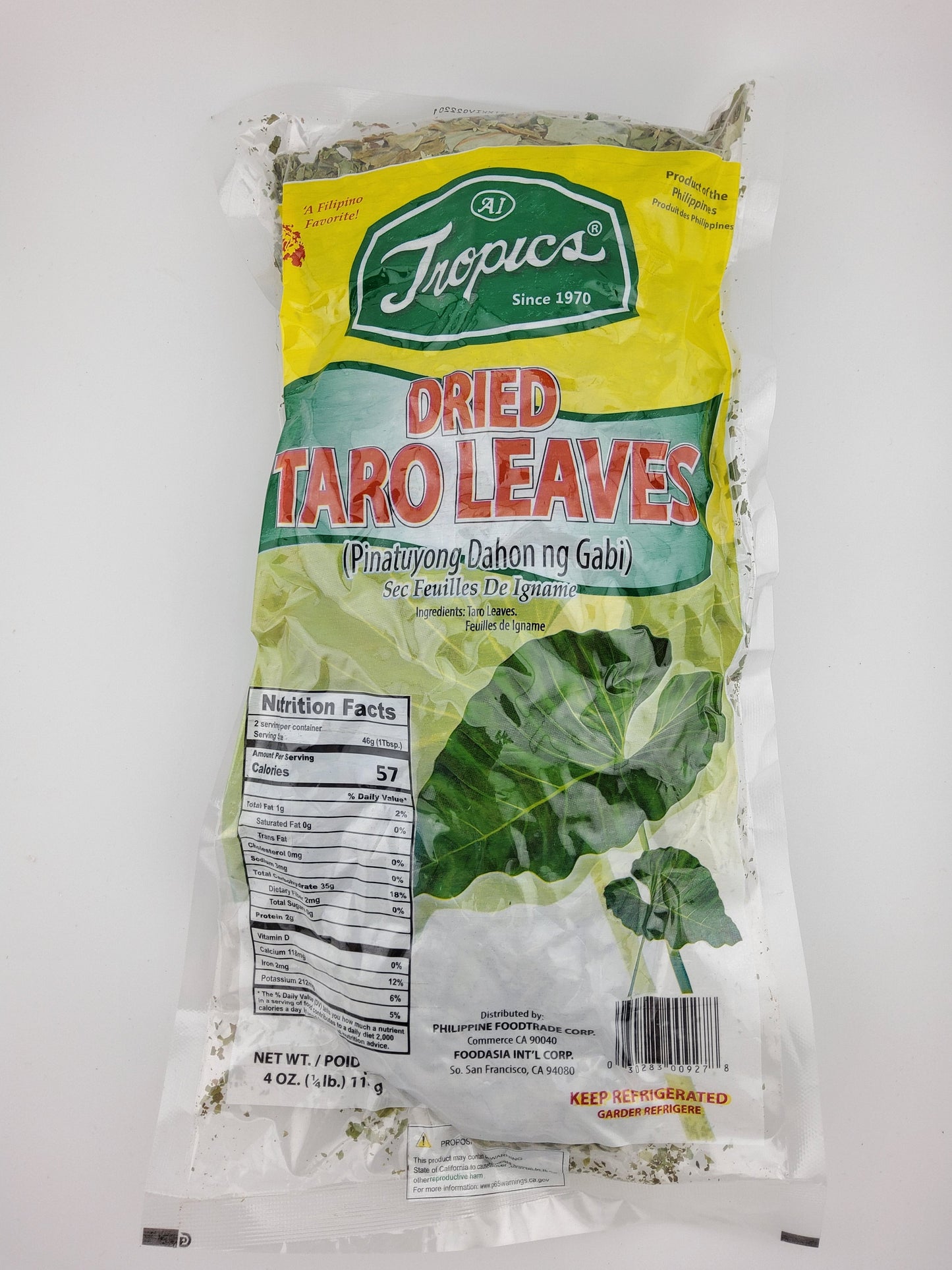 Tropics Dried Taro Leaves 114 g