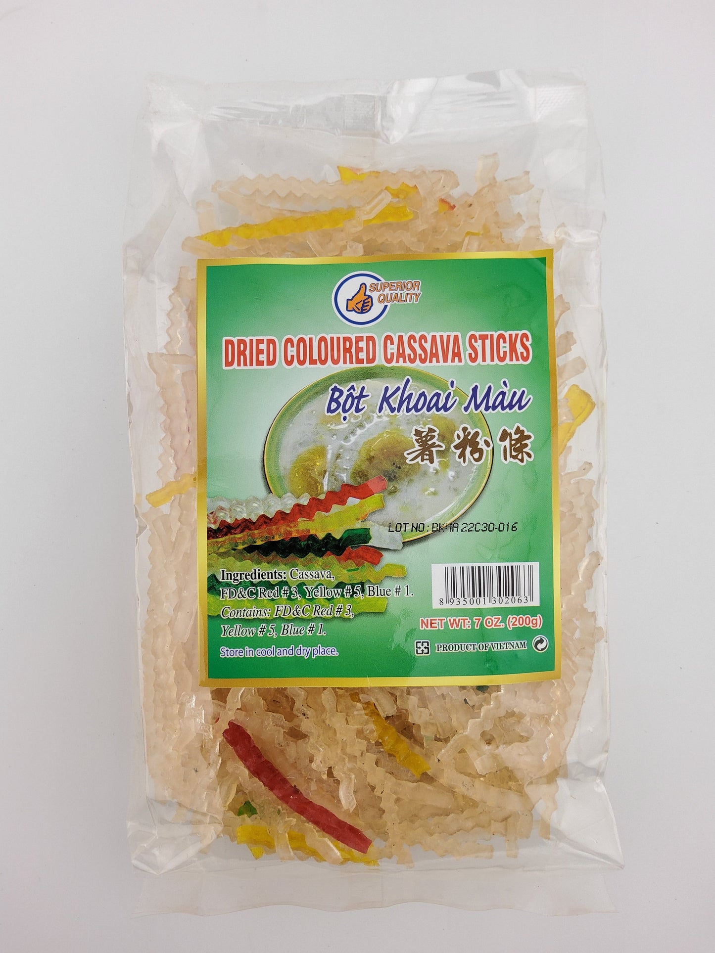 Superior Dried Coloured Cassava Sticks 200 g