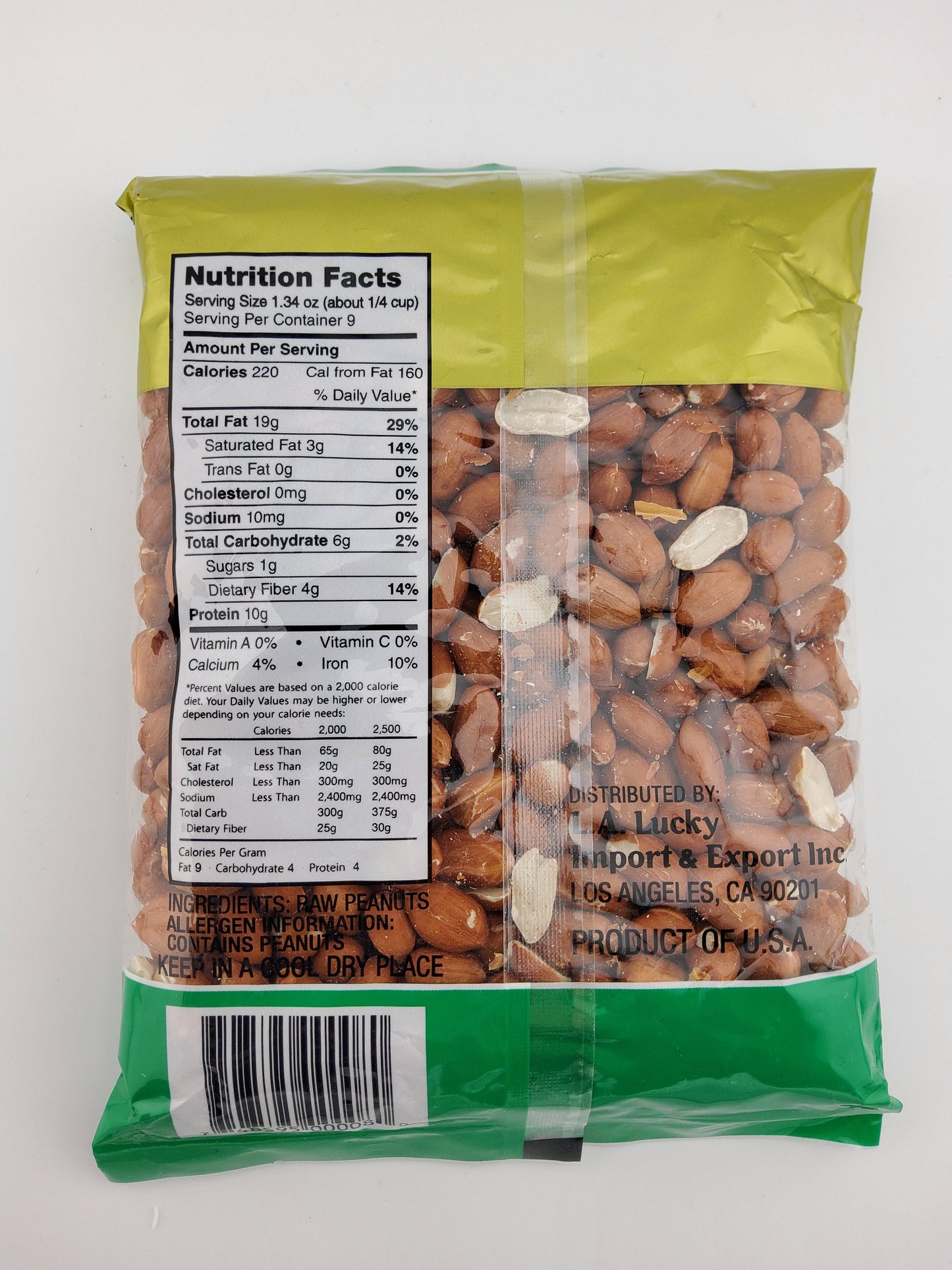 LA Lucky Raw Peanuts 340 g