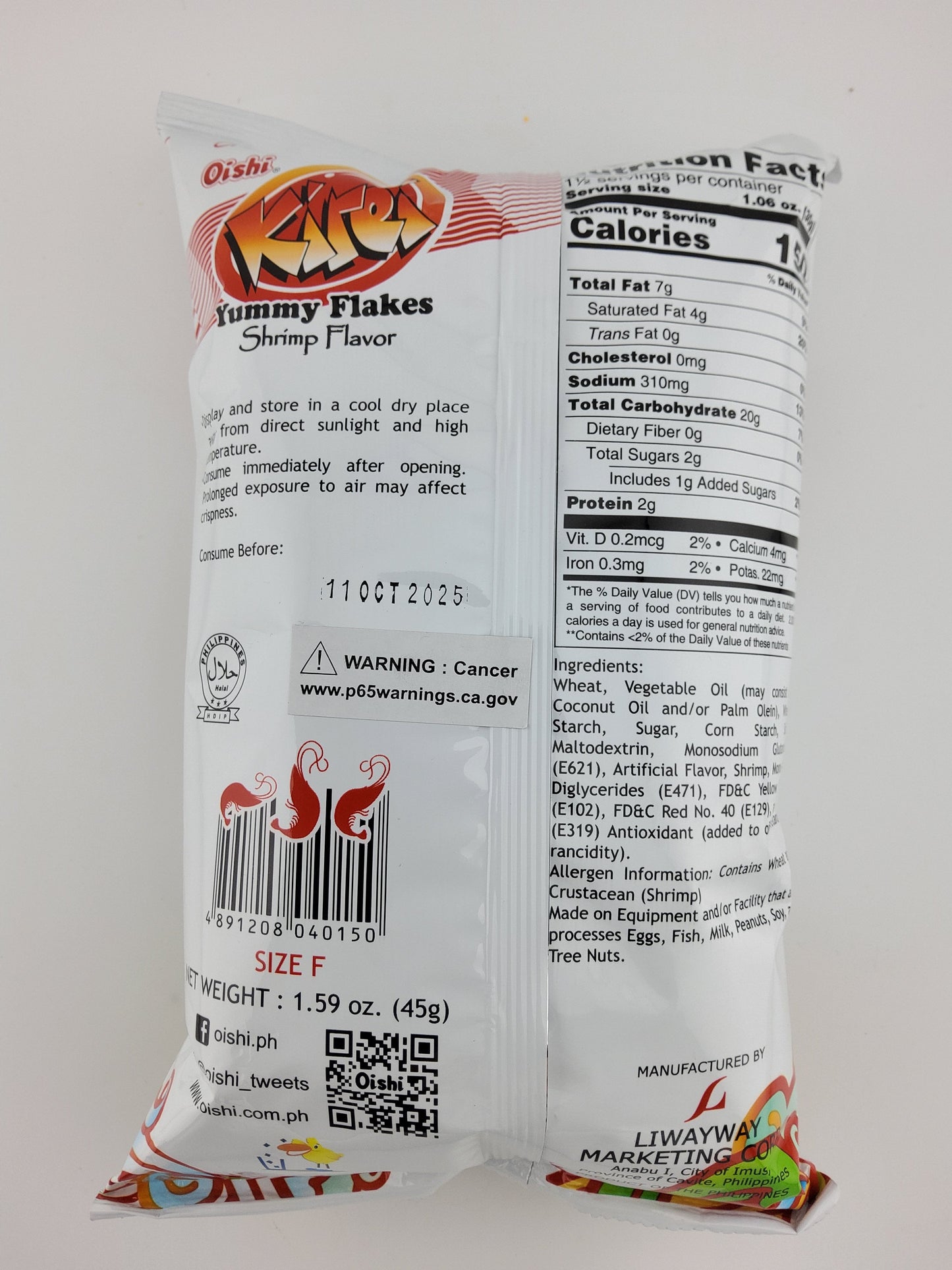 Oishi Kirei Yummy Flakes 45 g | 1.59 oz
