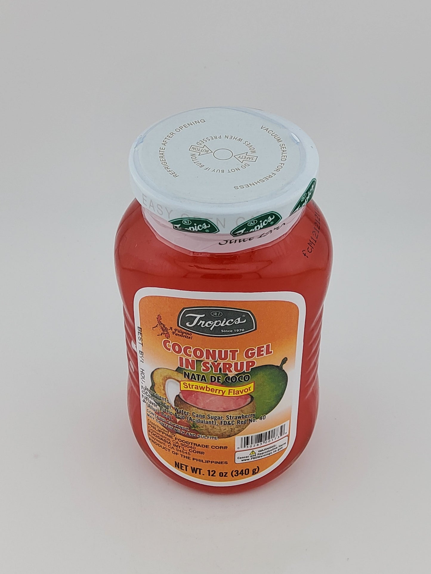 Tropics Coconut Gel - Strawberry 12 oz