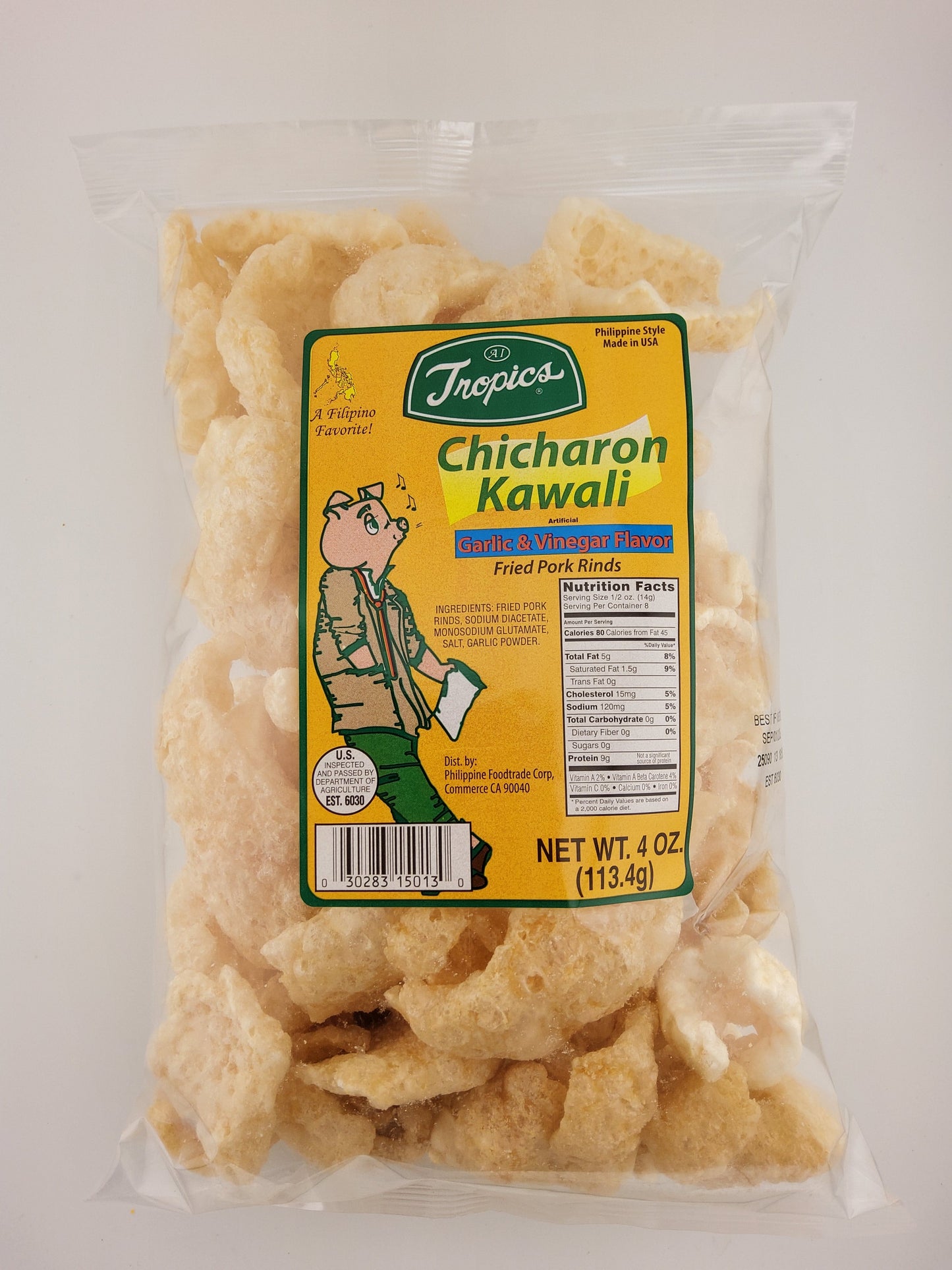 Tropics Chicharon Garlic & Vinegar 4 oz