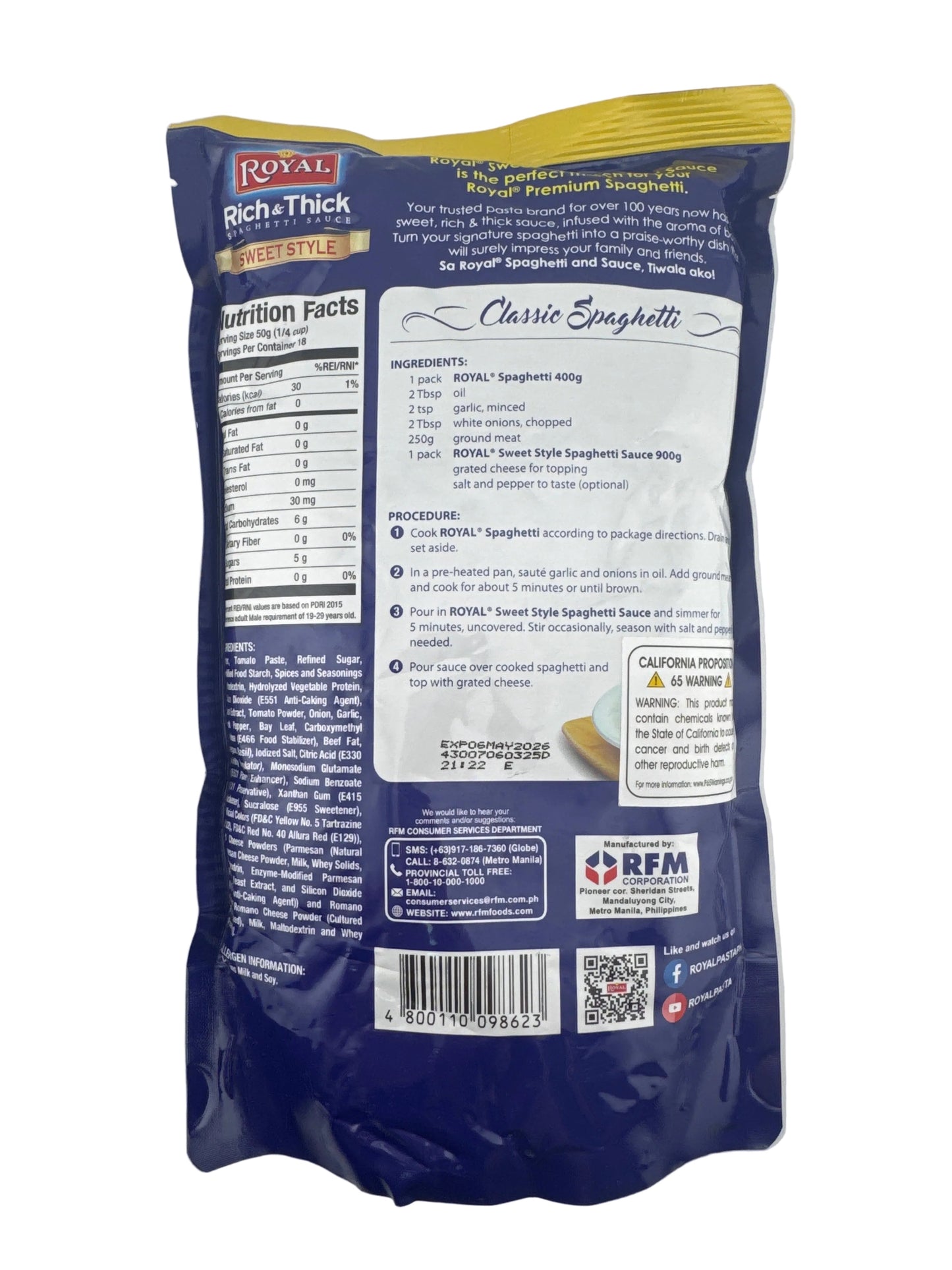 Royal Spag Sauce Sweet 1 kg
