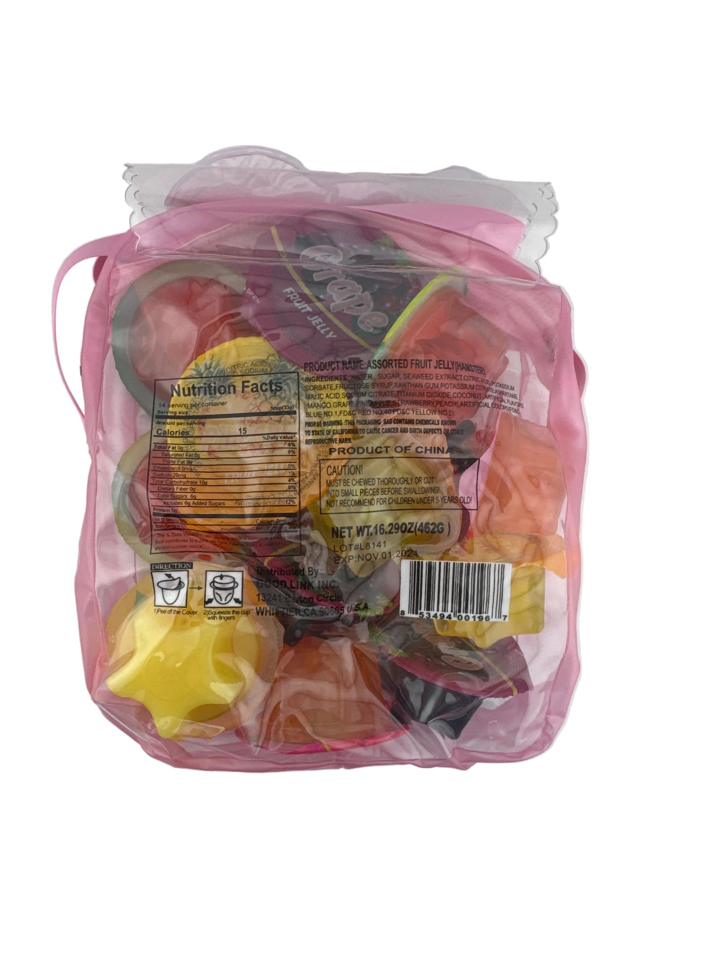 Twin Rabbit Fruit Jelly Assorted Red Bag 462 g