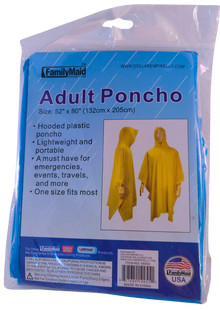 FamilyMaid Adult Poncho Blue or Yellow