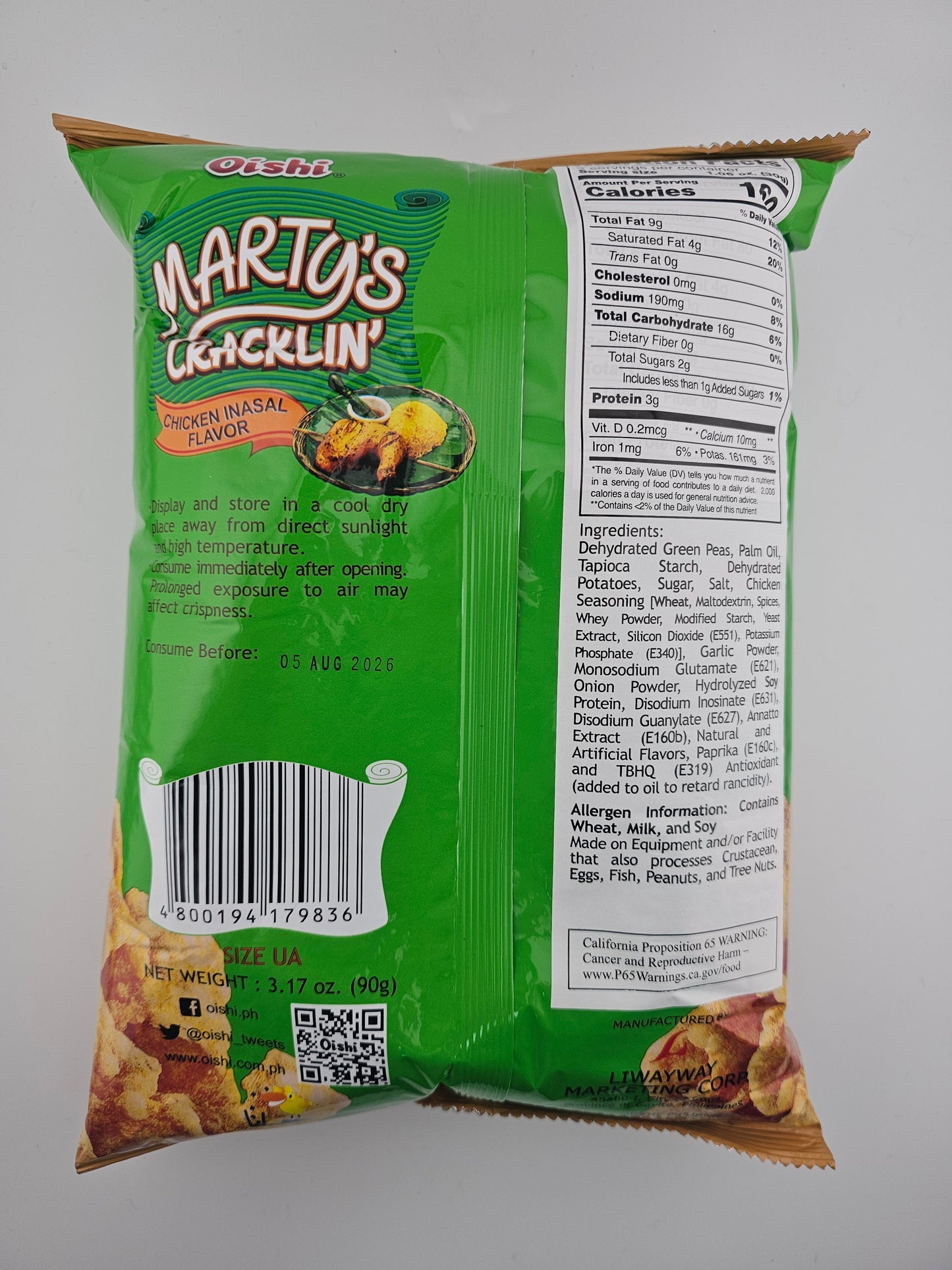 Oishi Marty's Cracklin Chicken Inasal 90g