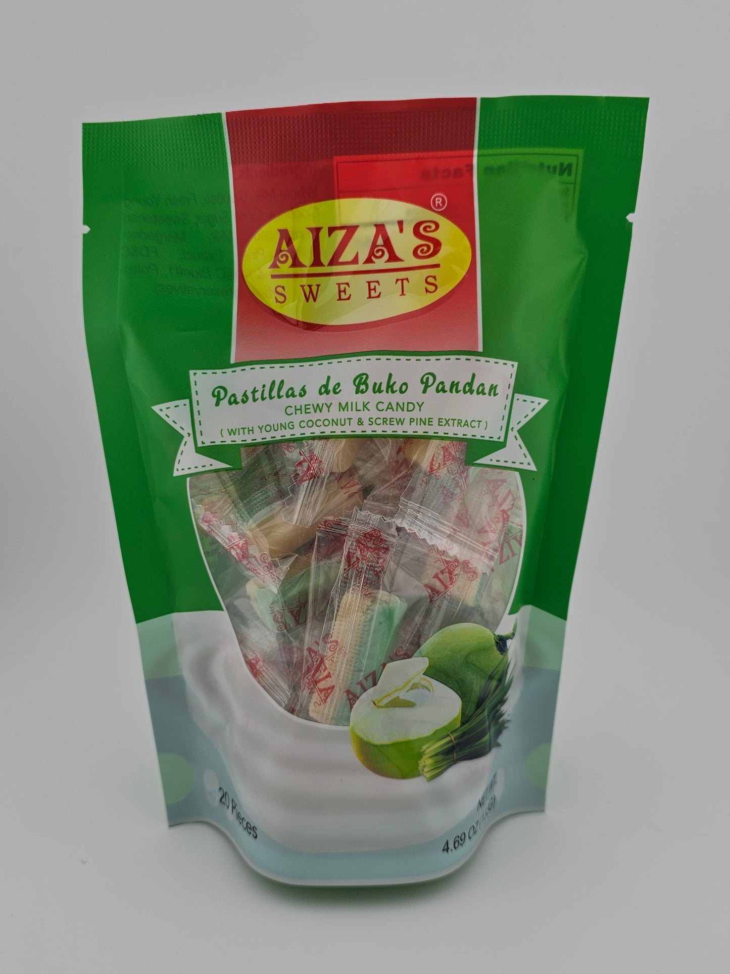 Aiza's Sweets Pastillas de Buko Pandan 4.69 oz