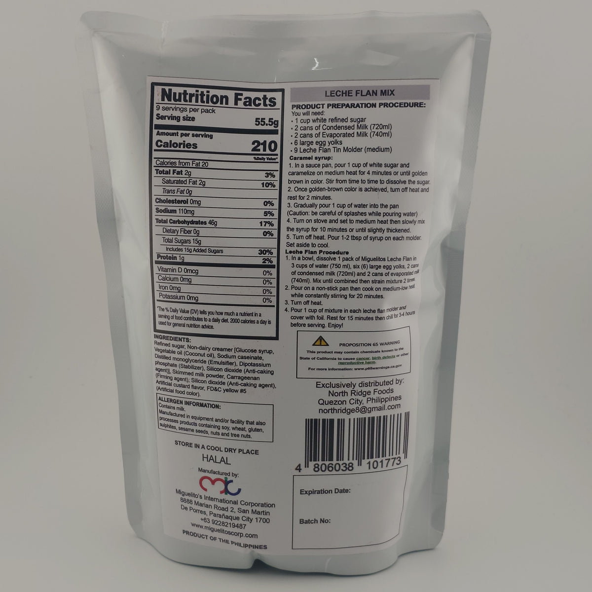 Miguelitos Leche Plan Mix 1.1 lbs