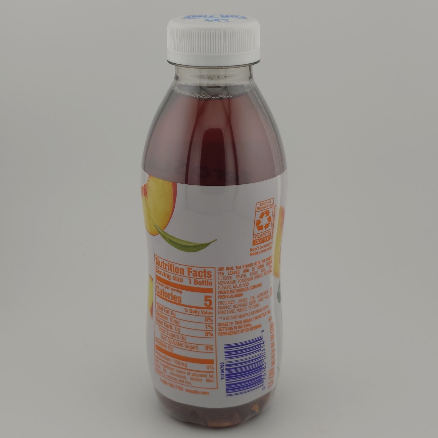 Snapple Peach Tea Zero Sugar 16 fl oz | 473 mL