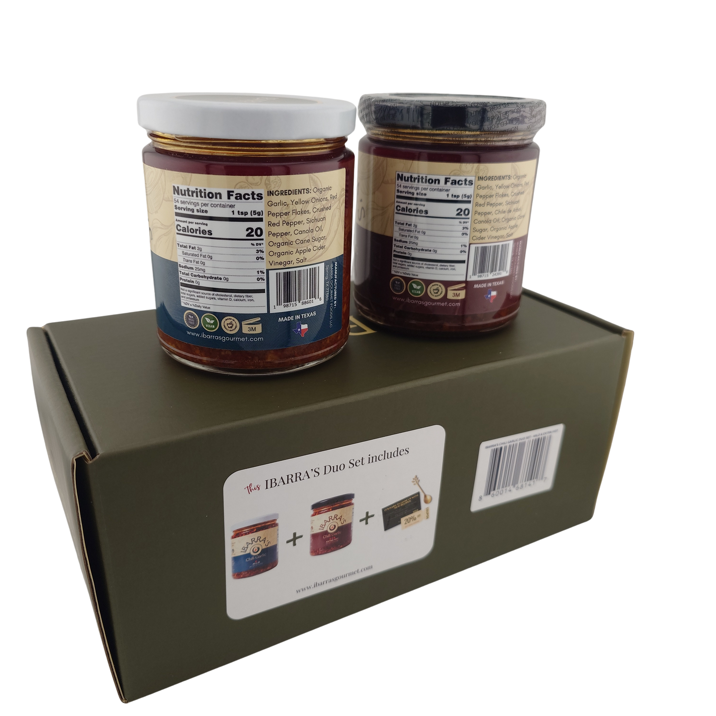 Ibarra's Duo Set Chili Garlic Mild/Extra Hot 9 oz | 255 g x 2