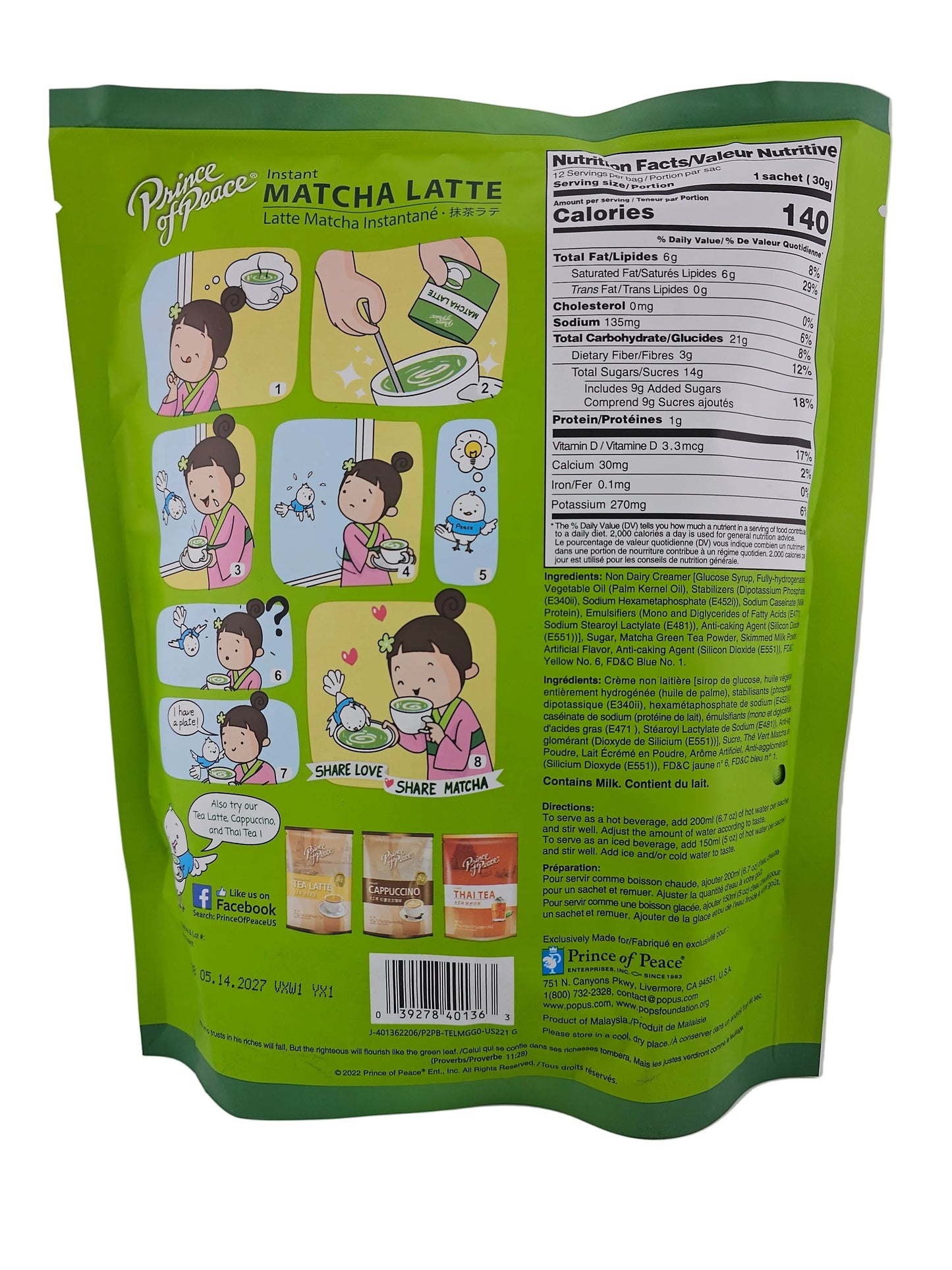 Prince of Peace Instant Matcha Latte 12.7 oz