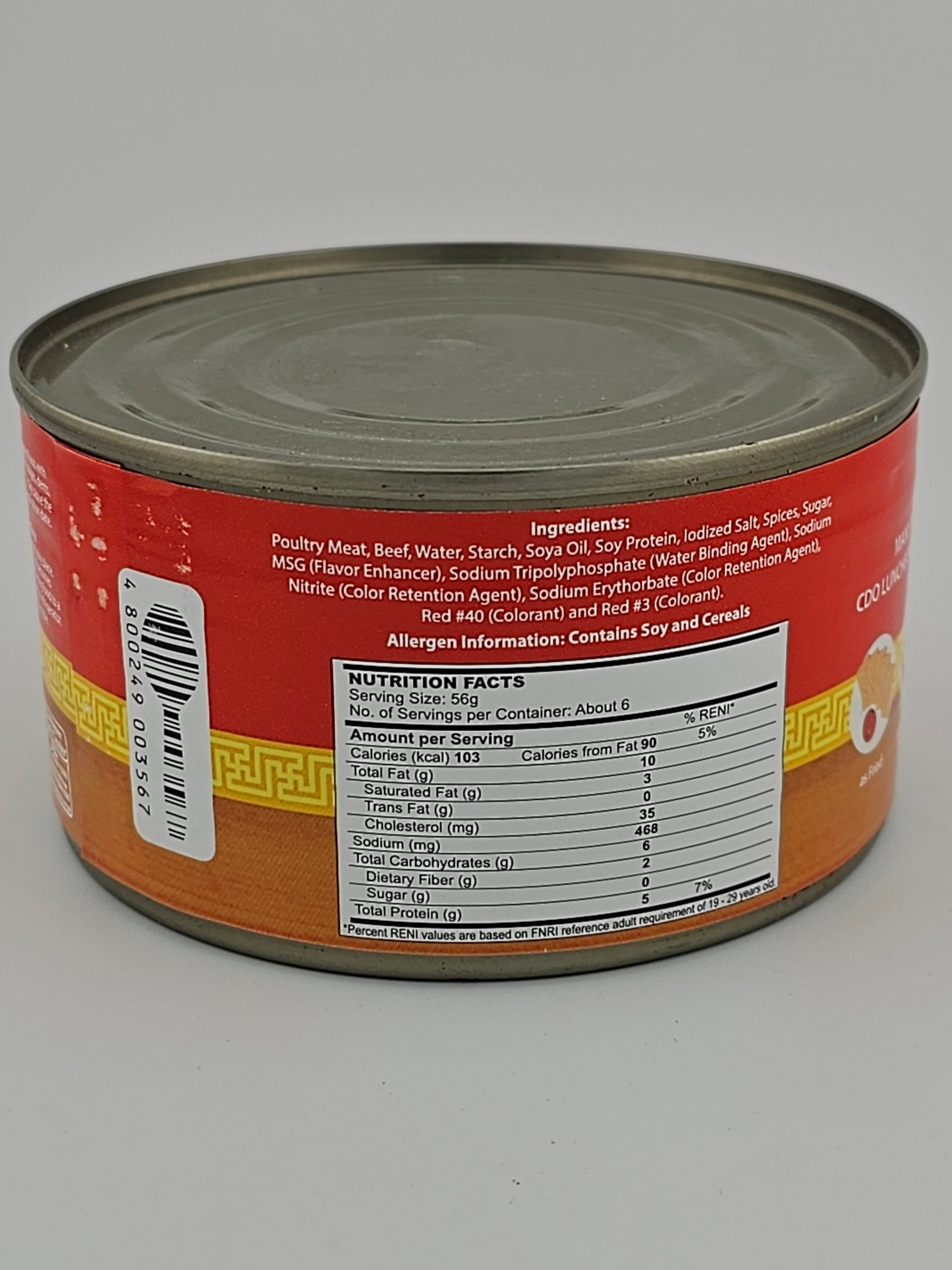 Cdo Luncheon Meat Chinese Style 350g