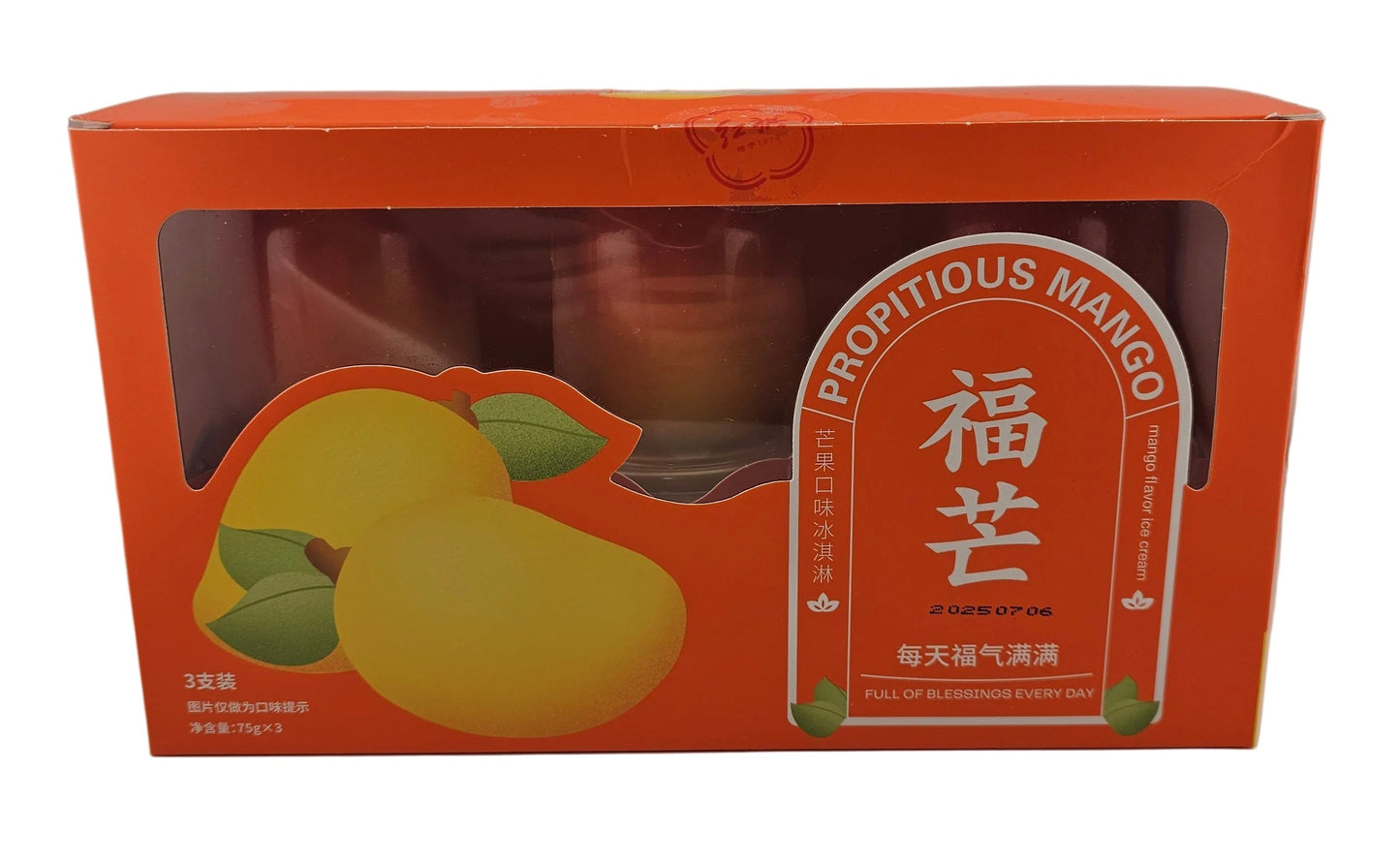 Hong Qi Propitious Mango Ice Cream 3 pk