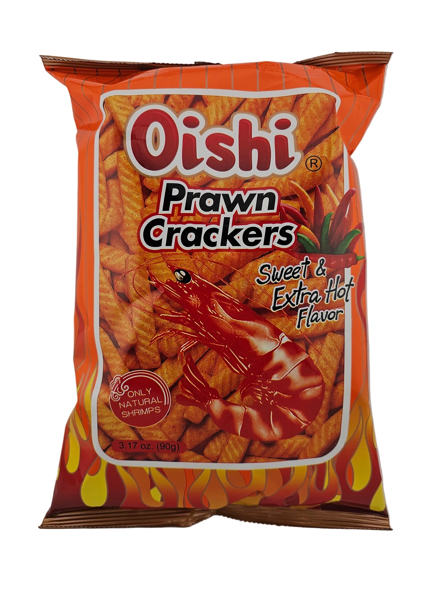 Oishi Prawn Crackers Sweet & Extra Hot 3.17 oz