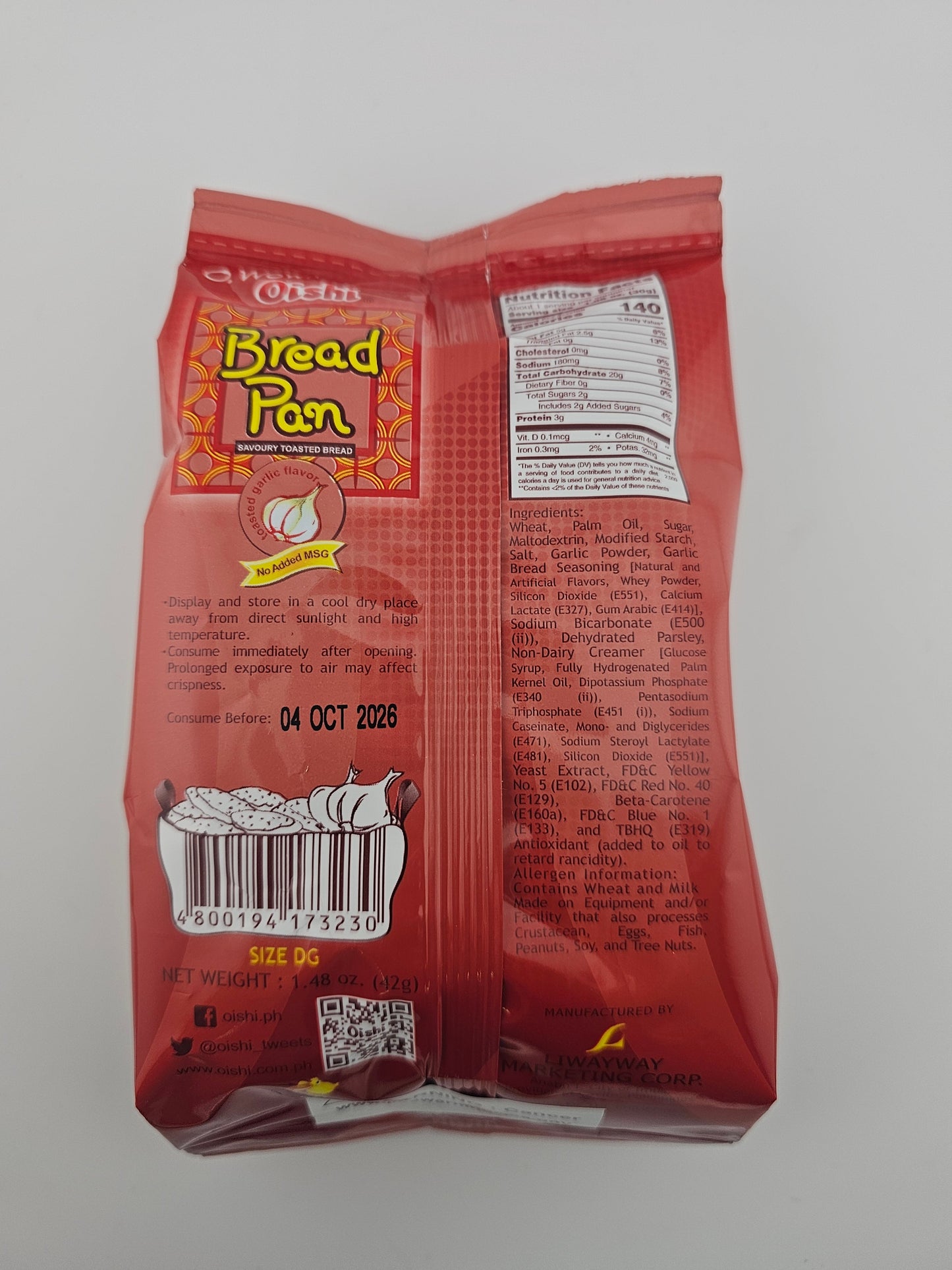 Oishi Bread Pan Garlic 42g