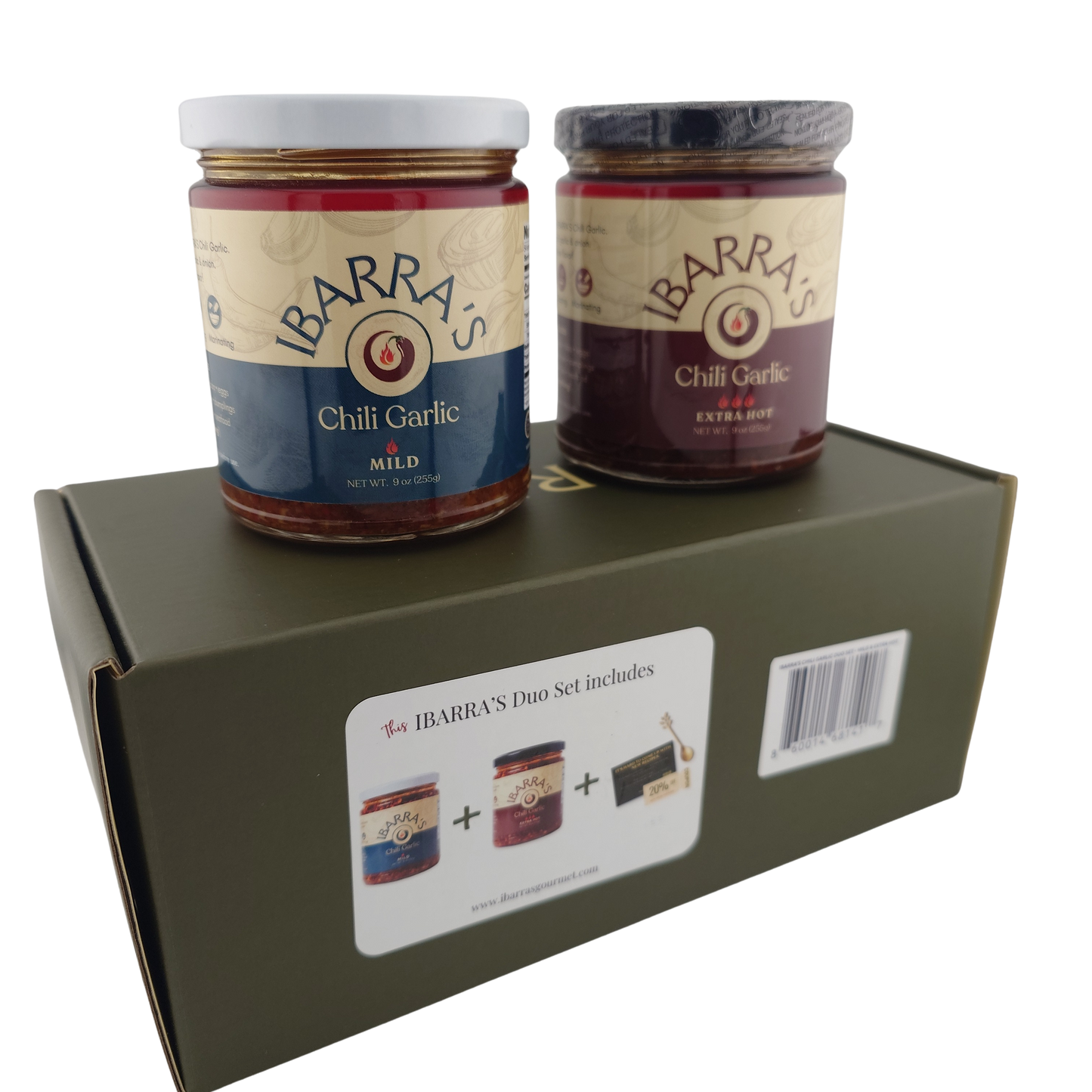 Ibarra's Duo Set Chili Garlic Mild/Extra Hot 9 oz | 255 g x 2